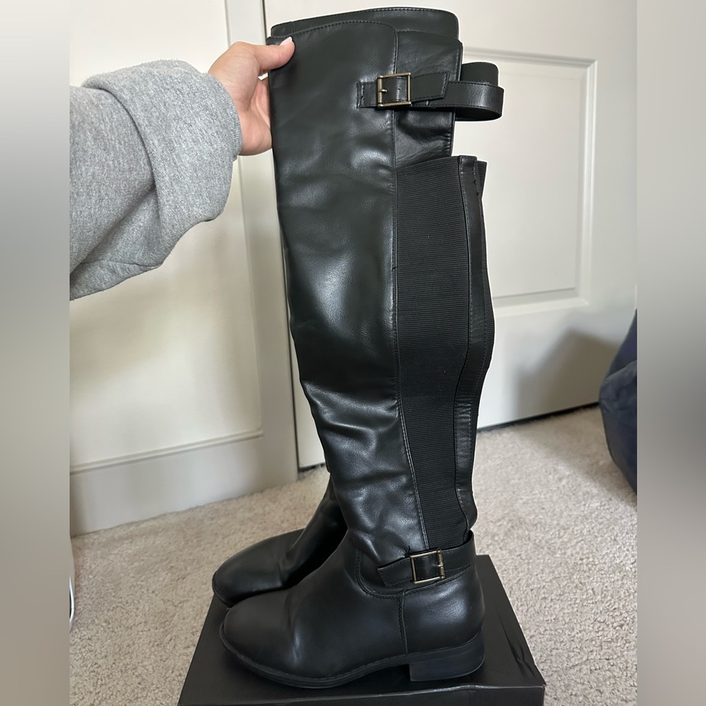 Black Knee-High Leather Boots